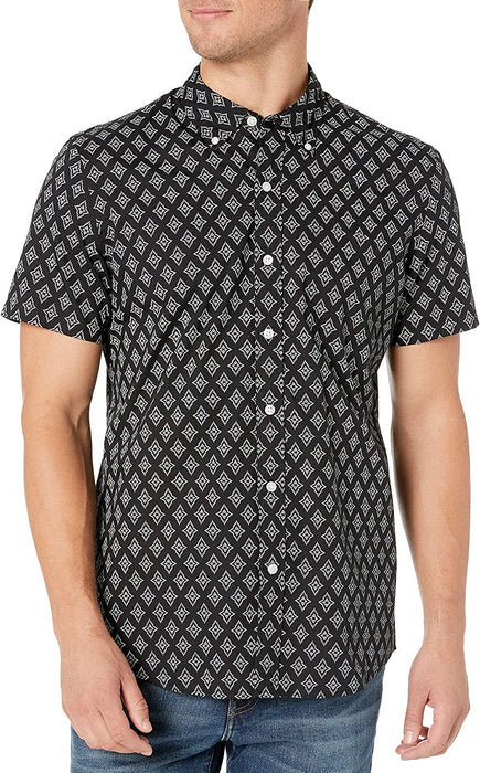 Men'S Standard-Fit Short-Sleeve Printed Poplin Shirt