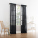 Mainstays Marjorie Sheer Voile Curtain, Single Panel, 59"W X 63"L, Black