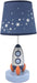 Milky Way Blue/Silver Rocket Ship Nursery Lamp with Shade & Bulb