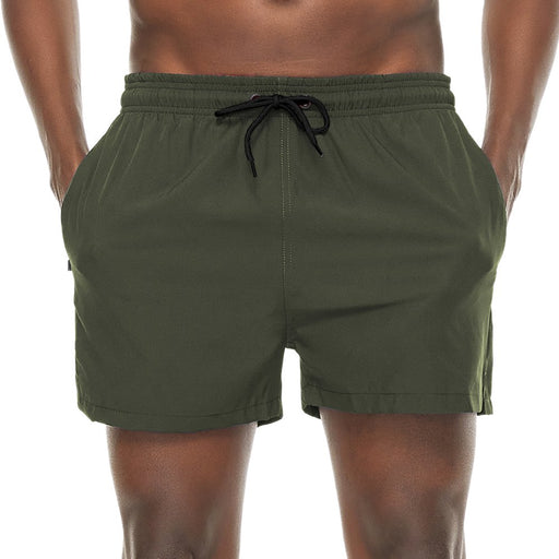 Mens 5 Inch Swim Trunks Stretch Quick Dry Swim Shorts with Zipper Pockets Armygreen 32