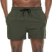 Mens 5 Inch Swim Trunks Stretch Quick Dry Swim Shorts with Zipper Pockets Armygreen 32