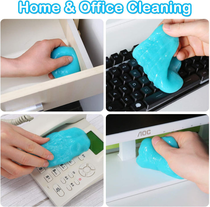 Car Cleaning Gel Kit Universal Detailing Automotive Dust Car Crevice Cleaner Slime Auto Air Vent Interior Detail Removal for Car Putty Cleaning Keyboard Cleaner Car Accessories Blue