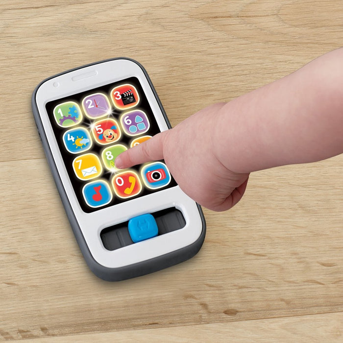 Laugh & Learn Smart Phone Electronic Baby Learning Toy with Lights & Sounds, Gray