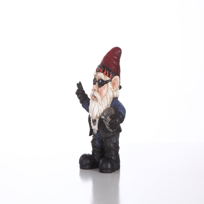 BIKER GNOME with SUNGLASSES & HELMET- GNOMAD