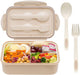 Bento Boxes for Adults - 1100 ML Bento Lunch Box for Kids Childrens with Spoon & Fork - Durable Perfect Size for On-The-Go Meal, Bpa-Free and Food-Safe Materials(Green)