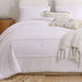 White Boho King Size Comforter Set, Striped Cute Pom Pom Bedding Bedspread 3 Pieces(1 Aesthetic Pom Comforter +2 Pillowcases) Soft Cozy Fluffy Farmhouse Shabby King Bedding Set All Season