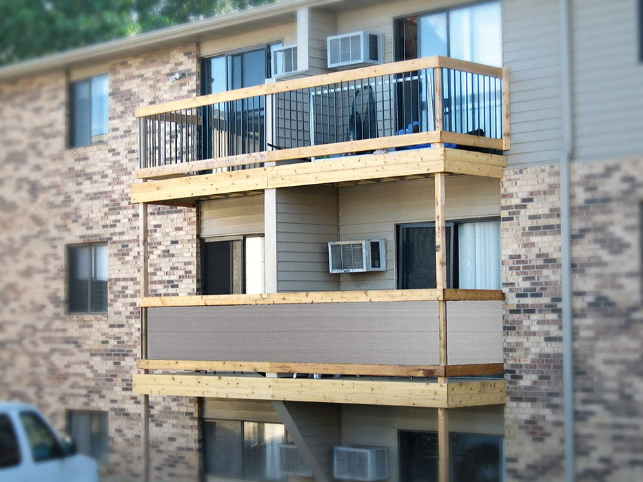 Balcony Privacy Screen Fence Grey 4'X 50' Privacy Screen Mesh UV Protection Weather-Resistant for Patio, Deck, Porch, Railing, Gardening Custom