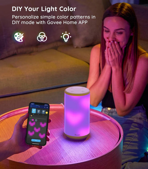 RGBIC Table Lamp, Smart Lamp Work with Alexa, LED Lamp with Music Sync and 43 Scene Modes, Ambiance Color Changing Lamp for Bedroom Decor and Christmas, Dimmable Night Light (Corded Electric)