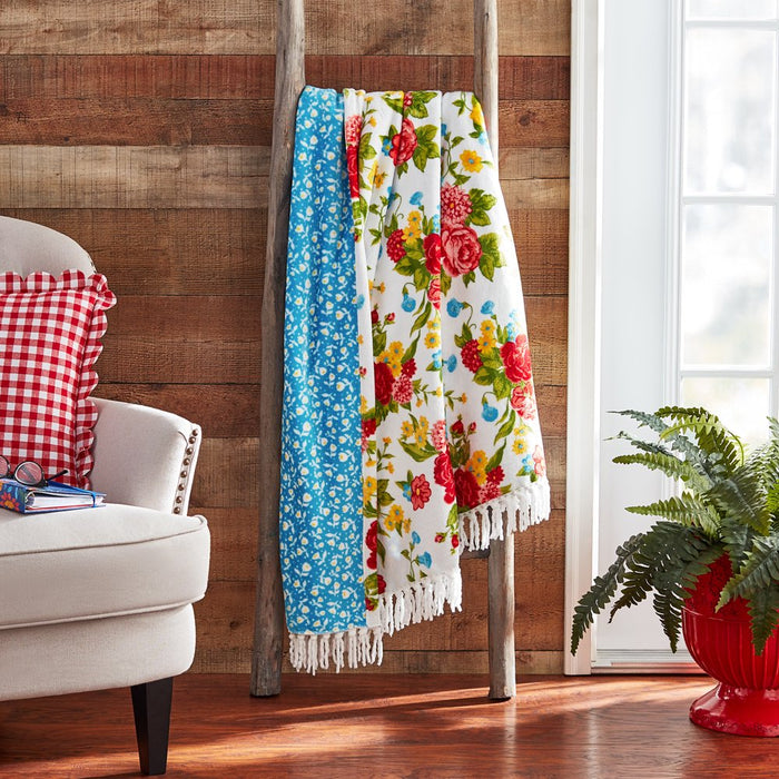 The Pioneer Woman Plush Reversible Throw - Sweet Rose