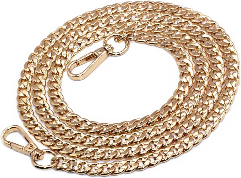 DIY Iron Flat Chain Strap Handbag Chains Purse Chain Straps Shoulder Cross Body Replacement Straps with Metal Buckles (31.5", Silver)