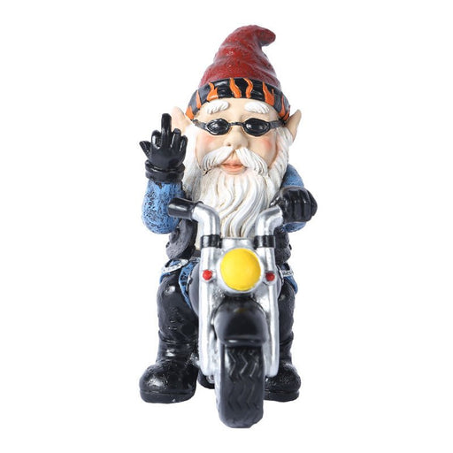 Biker Gnome with Motorcycle Statue Resin Figurine Garden Gnomes Decorations for Patio Yard Lawn Porch Full Color