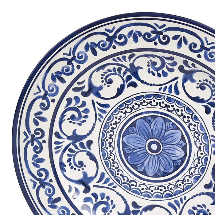 Melamine Dinnerware Set, Service for 4, Traditional Blue and White - Set of 12