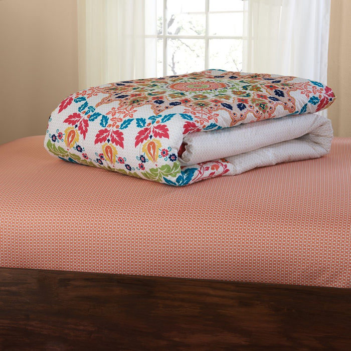 Mainstays Coral Medallion 6 Piece Bed in a Bag Comforter Set with Sheets, Twin/Twin XL