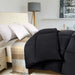 Comforter Duvet Insert - Quilted Comforter with Corner Tabs - Box Stitched down Alternative Comforter (King, Black)
