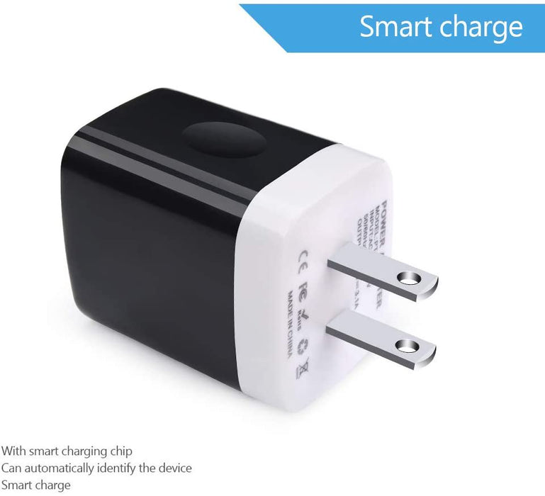 Wall Charger,Charging Blocks,Usb Charger Adapter,3.1A/3Pack Muti Port Fast Charge Station Power Charge Base Plug,Black