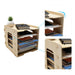 5 Tier Wood Office Paper Organizer for Desk Desktop File Holder Desk Letter Tray & A4 Paper Holder Document