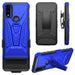 GW USA Case for Motorola Moto G Pure Case with Tempered Glass Screen Protector Hybrid Cover with Kickstand Phone Belt Clip Holster - Blue