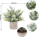 3 Pack Mini Potted Fake Plants Artificial Plastic Eucalyptus Plants for Home Office Desk Farmhouse Room Decor