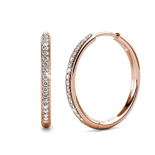 Bianca 18K White Gold Hoop Earrings with Crystals Rose Gold Female