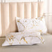 Gold Metallic Marble Comforter Set Queen Size Foil Print Glitter Bedding Sets,White/Gold, Queen