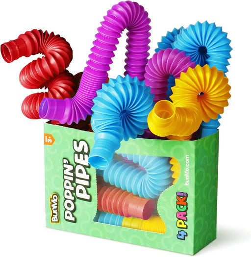 Pop Tubes Large 4Pk | Toddler Sensory Toys | Hours of Fun for Kids | Imaginative & Stimulating Creative Learning | Toddler Easter Basket Stuffers | Easter Basket Stuffers for Toddler