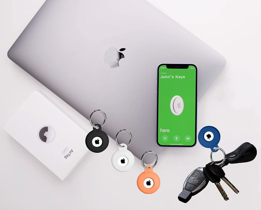 Airtag Holder, Silicone Air Tag Case with Keychain, 4 Pack