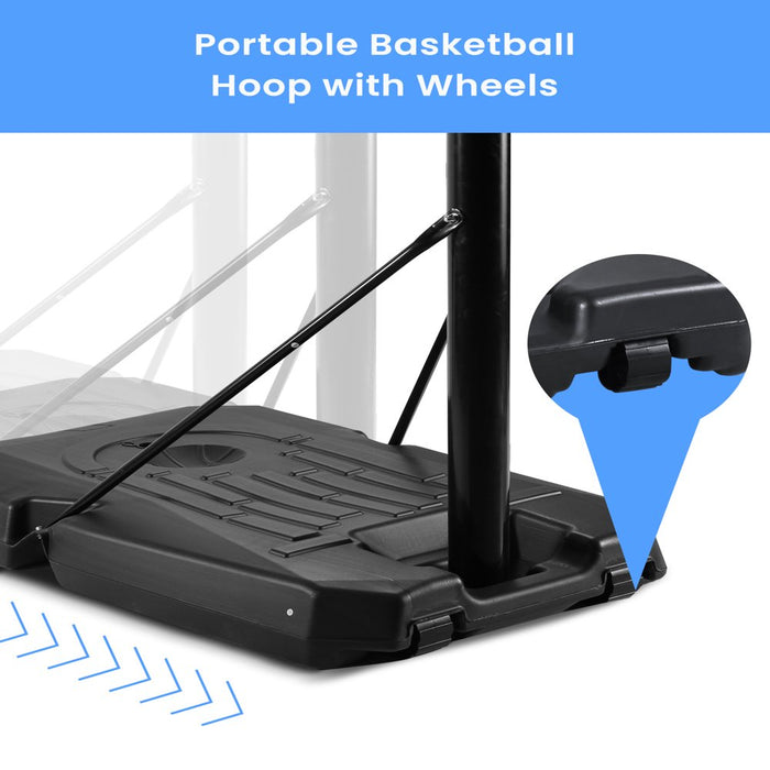 Portable Basketball Hoop & Goal Basketball System Basketball Equipment Height Adjustable 7 Ft. 6 In. - 10 Ft. with 44 In. Indoor Outdoor