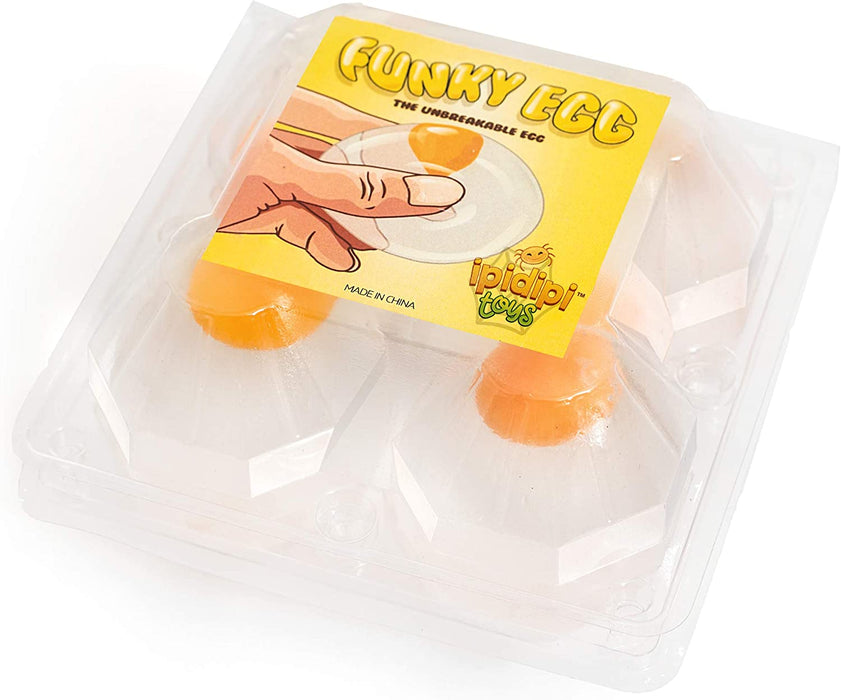 Funky Egg Splat Ball Squishy Toys | 4 Pack | Stress Relief Eggs Yolk Balls Squishies Fun Toy for Children | Anxiety Reducer Sensory Play | Tension Relief for Adults & Help for Autism & ADHD