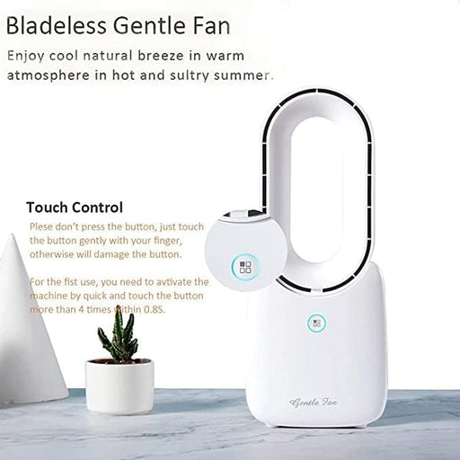 Desk Fan,Portable Bladeless Fan 11.8 Inch Small Personal Cooling Fan with 5 Colors Touch Control LED Light,Quiet Table Fan for Home, Office, Bedroom