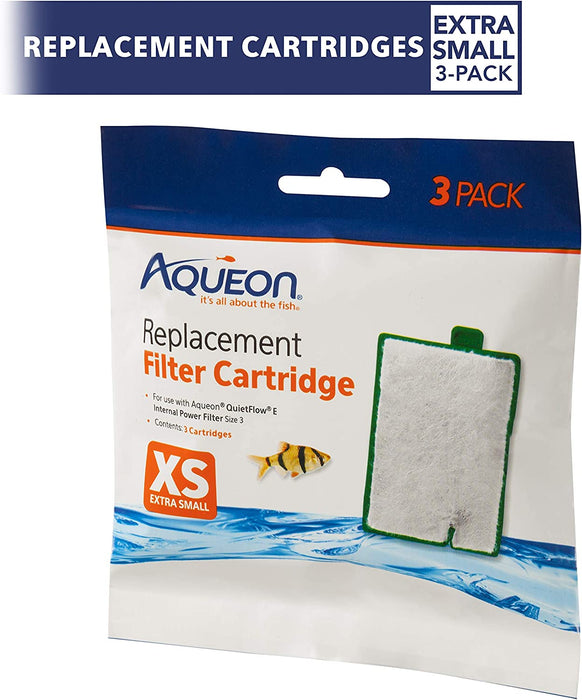 Aqueon Aquarium Fish Tank Replacement Filter Cartridges Extra Small - 3 Pack
