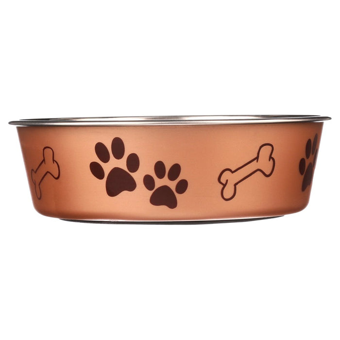 Loving Pets Bella Bowl Medium Champagne, 1.0 CT