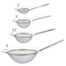 Set of 4 Fine Mesh Stainless Steel Strainers with Wide Ear Design, 3", 4", 5.5", 8"