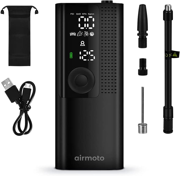 Tire Inflator Portable Air Compressor/Pump for Car Tires W/Digital Tire Pressure Gauge - Air Compressor (120 PSI) - Motorcycle, Electric Bike Pump and Bicycle Pump W/Led Light