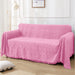 Cotton Geometrical Sofa Cover, Sectional Couch Covers for 1 Cushion Couch Couch Cover Living Room Throws Blankets Sofa Slipcovers, Furniture Protector for Pets (Medium, 71" X 91", Pink)