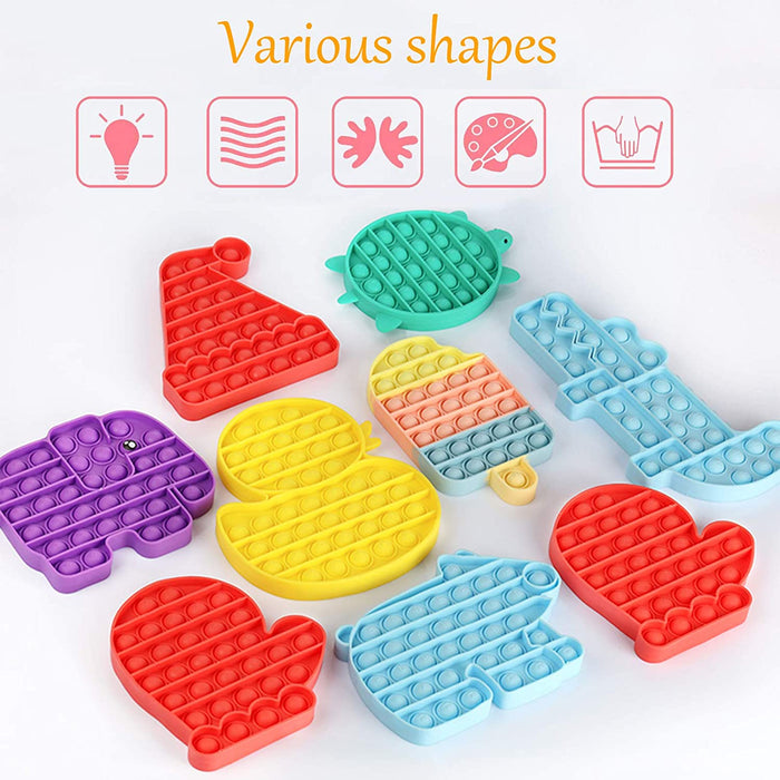 Livingcoral Fidget Toys, Pop Bubble Fidget Sensory Toy, Push Fidget Toy for Kids, Silicone Stress Toys (Ice Cream)
