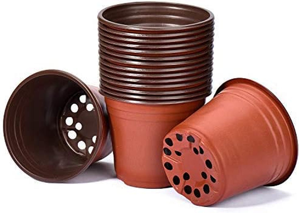 50 Pcs 6 Inch Plants Nursery Pots Reusable Plant Seeding Nursery Pot Waterproof Plastic Pots Seed Starting Pots