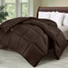 Comforter Duvet Insert - Quilted Comforter with Corner Tabs - Box Stitched down Alternative Comforter (Twin, Chocolate/Brown)