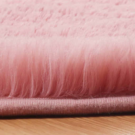 Shaggy Fluffy Area Rugs Carpets for Baby Nursery Teens Girls Rooms 4X5.3 Feet Plush Fuzzy Shag Rugs for Kids Bedroom Home Room Floor Accent Decor Fur Rug, Blush