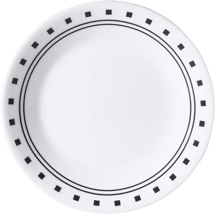 Vitrelle 18-Piece Service for 6 Dinnerware Set, Triple Layer Glass and Chip Resistant, Lightweight round Plates and Bowls Set, City Block