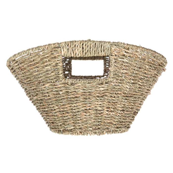 Mainstays Oval Natural Seagrass Storage Basket with Cut-Out Handles