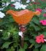 Tangerine Hand Blown Glass Butterfly Feeder with 30" Copper Stake