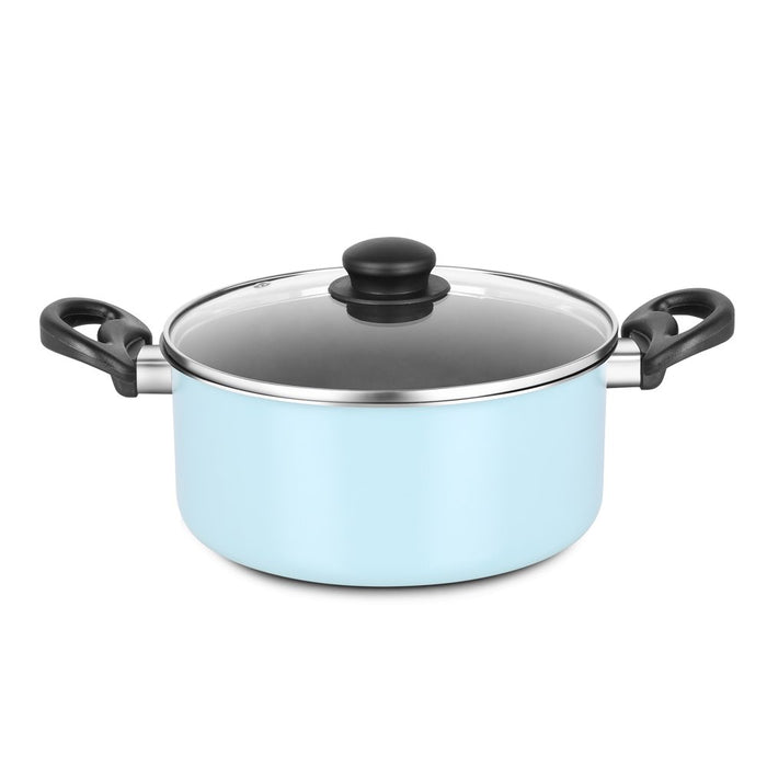 Mainstays 7 Piece Non-Stick Cookware Set Aluminum Mint, Dishwasher Safe