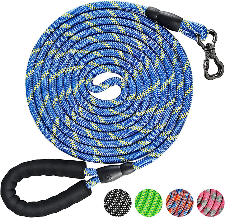 Heavy Duty Dog Leash, 30FT Reflective Dog Leash with Swivel Lockable Hook and Comfortable Padded Handle, Puppy Leash for Walking, Hunting, Camping, Backyard for Small Medium and Large Dogs