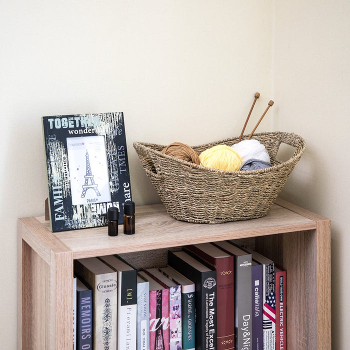 Mainstays Oval Natural Seagrass Storage Basket with Cut-Out Handles
