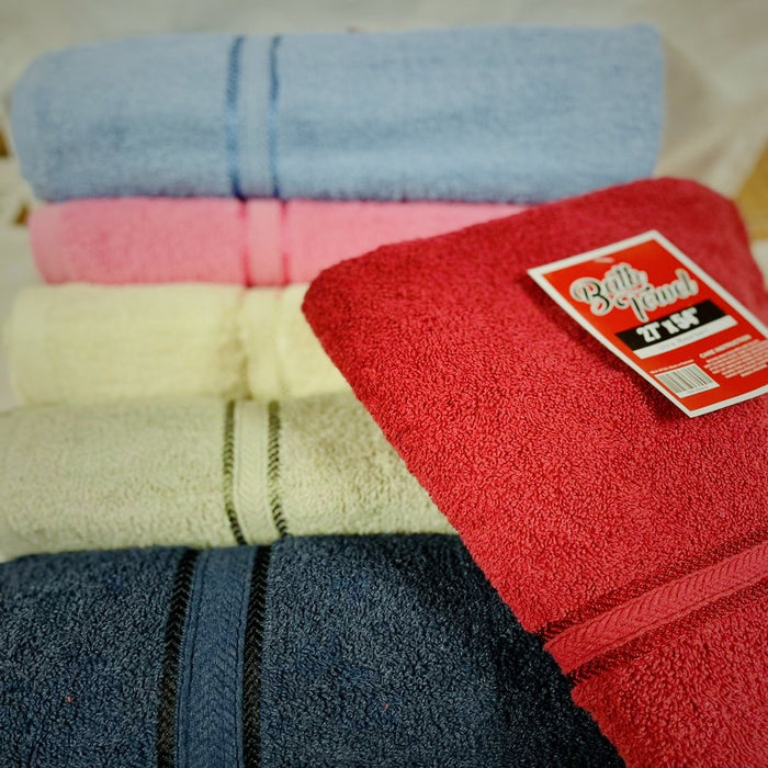 Springfield Linen Luxurious Viscose Embroidered 6 Pack Bath Towels Extra-Absorbent 100% Cotton - 27" X 54"
