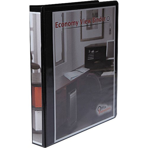Economy round Ring View Binder, 1" Capacity, Black