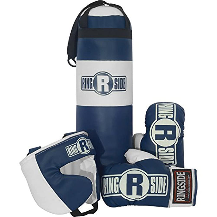 Kids Boxing Set with Mini Heavy Bag, Gloves and Headgear, Royal Blue