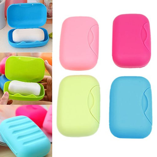 Candy Color Travel Soap Dish Box Portable Case Holder Container Bathroom Tool Plastic