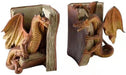 2PCS Funny Dragon Bookends Resin Dragon Statue Book Shelf Organizer Book Ends Figurines for Home Office Shelves Decor