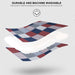 100% Cotton Quilt Set Queen Size, Patchwork Plaid Queen Quilt Bedding Set Bedspreads, Farmhouse Lightweight Comforter Reversible Quilt, Blue/Red/White Bed Spread for Queen Bed, 3 Pieces